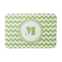 Modern Monogram Gröna Chevron Ränder