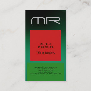 Modern Monogram Grönt Red Professionell Visitkort
