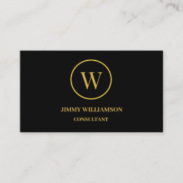 Modern Monogram Guld Black Business Affärskort Visitkort