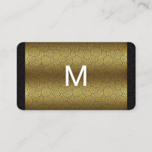 Modern Monogram Guld Swirl Mönster Visitkort