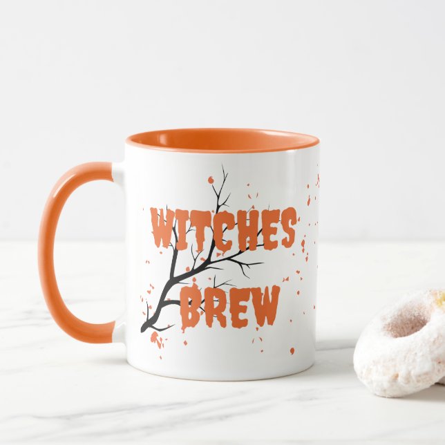 Modern Monogram Halloween Witches Brew Mugg (Med munk)
