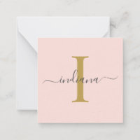 Modern monogram Hand-Lettered Guld Grått Rosa