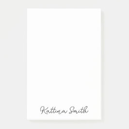 Modern monogram handskriven skriptdesign post-it block