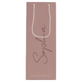 Modern monogram handskriven stilmässig dammig rosa