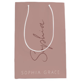 Modern monogram handskriven stils dusty rose