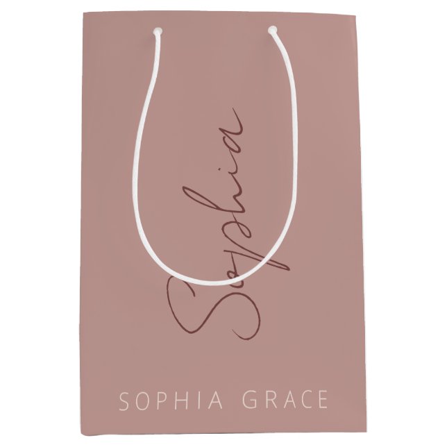 Modern monogram handskriven stils dusty rose (Framsidan)