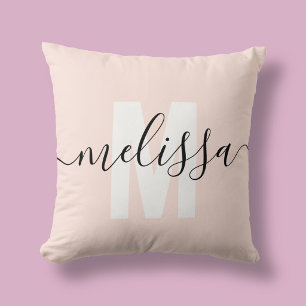 Modern Monogram Handwrite Calligraphy Namn Kudde