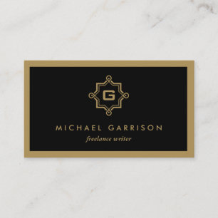 MODERN MONOGRAM i Black & Guld Visitkort