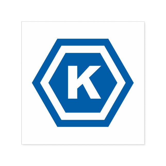 Modern Monogram i Hexagons Självfärgande Stämpel (Design)