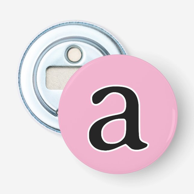 Modern Monogram Initial Alphabet Brev a Rosa Flasköppnare (Framsidan)