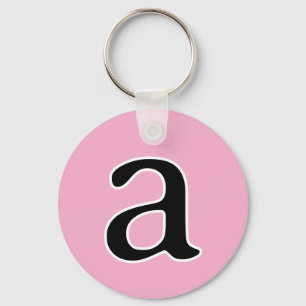 Modern Monogram Initial Alphabet Brev a Rosa Nyckelring
