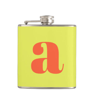 Modern Monogram Initial Bokstav Chartreuse Bröllop Fickplunta