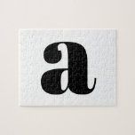 Modern Monogram Initial Brev Black and White Pussel<br><div class="desc">Cute modern monogram i svartvitt.</div>