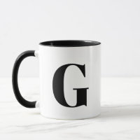 Modern Monogram Initial Brev Black