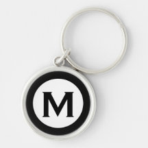 Modern Monogram Initial Brev Black White