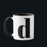 Modern Monogram Initial Brev D Black and White Mugg<br><div class="desc">Cute modern d monogram i svartvitt. Om brev inte fungerar på det här muggen,  se den monogram mugg-samling för brev som du vill ha eller kontakta mig.</div>