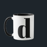 Modern Monogram Initial Brev D Black and White Mugg<br><div class="desc">Cute modern d monogram i svartvitt. Om brev inte fungerar på det här muggen,  se den monogram mugg-samling för brev som du vill ha eller kontakta mig.</div>