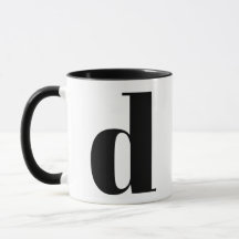 Modern Monogram Initial Brev D Black and White