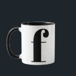 Modern Monogram Initial Brev f Black and White Mugg<br><div class="desc">Cute modern f monogram i svart och vitt. Om brev inte fungerar på det här muggen,  se den monogram mugg-samling för brev som du vill ha eller kontakta mig.</div>