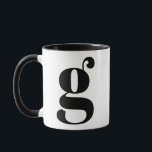 Modern Monogram Initial Brev G Black and White Mugg<br><div class="desc">Cute modern g monogram i svartvitt. Om brev inte fungerar på det här muggen,  se den monogram mugg-samling för brev som du vill ha eller kontakta mig.</div>
