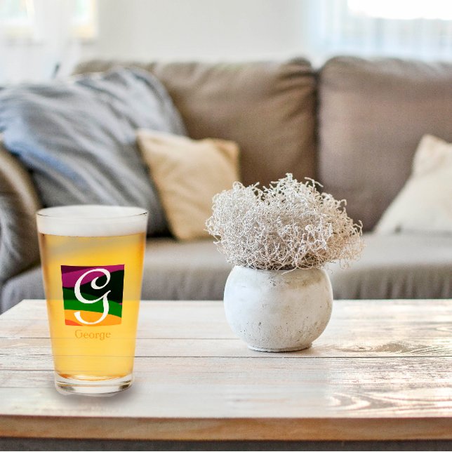 Modern Monogram Initial Brev Glaskopp (Skapare uppladdad)