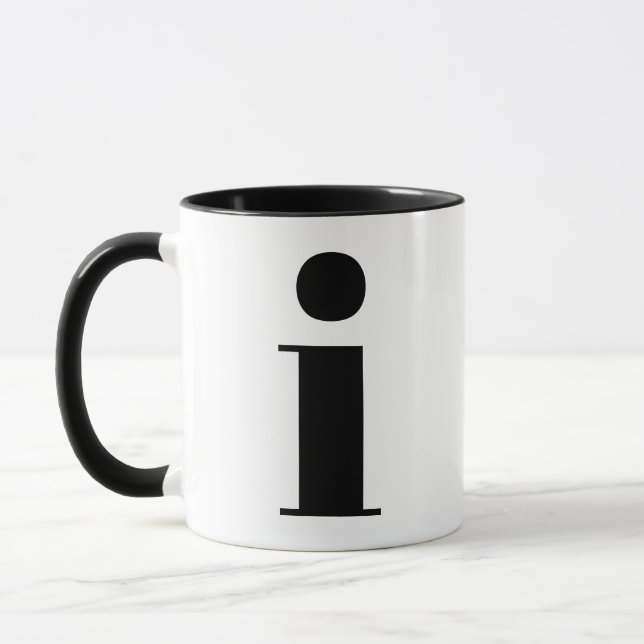 Modern Monogram Initial Brev i Black and White Mugg (Vänster)