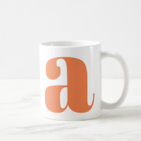 Modern Monogram Initial Brev i Orange