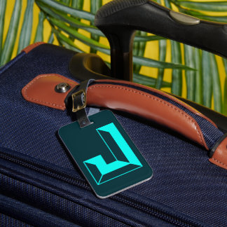 Modern Monogram Initial Brev J Bagagebricka