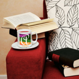 Modern Monogram Initial Brev lila Magic Mugg