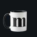 Modern Monogram Initial Brev m Black and White Mugg<br><div class="desc">Cute modern m monogram i svartvitt. Om brev inte fungerar på det här muggen,  se den monogram mugg-samling för brev som du vill ha eller kontakta mig.</div>