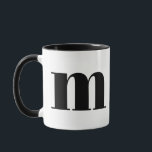 Modern Monogram Initial Brev m Black and White Mugg<br><div class="desc">Cute modern m monogram i svartvitt. Om brev inte fungerar på det här muggen,  se den monogram mugg-samling för brev som du vill ha eller kontakta mig.</div>