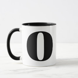 Modern Monogram Initial Brev O Black and White Mugg