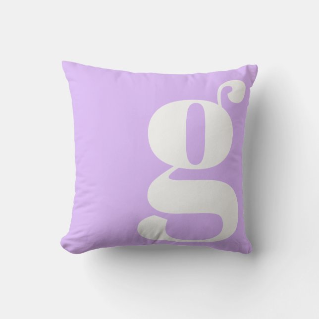 Modern Monogram Initial Brev Pastel Lavender Kudde (Framsida)