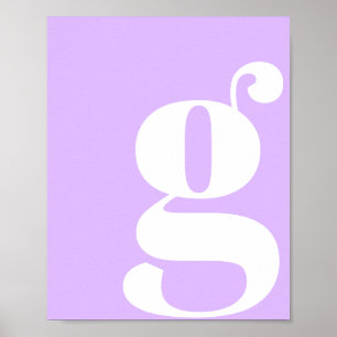 Modern Monogram Initial Brev Pastel Lavender Poster