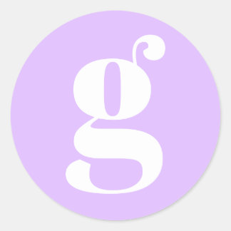 Modern Monogram Initial Brev Pastel Lavender Runt Klistermärke