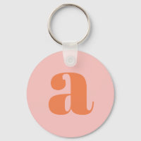 Modern Monogram Initial Brev Pastel Rosa Orange