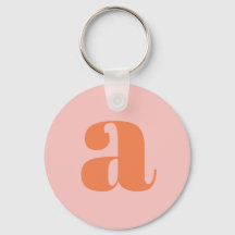 Modern Monogram Initial Brev Pastel Rosa Orange