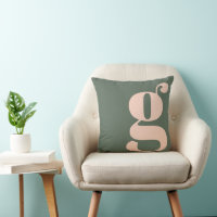 Modern Monogram Initial Brev Sage Grönt 