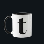 Modern Monogram Initial Brev T Black and White Mugg<br><div class="desc">Cute modern t monogram i svartvitt. Om brev inte fungerar på det här muggen,  se den monogram mugg-samling för brev som du vill ha eller kontakta mig.</div>