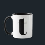 Modern Monogram Initial Brev T Black and White Mugg<br><div class="desc">Cute modern t monogram i svartvitt. Om brev inte fungerar på det här muggen,  se den monogram mugg-samling för brev som du vill ha eller kontakta mig.</div>