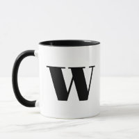 Modern Monogram Initial Brev w Black and White