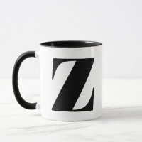 Modern Monogram Initial Brev Z Black and White