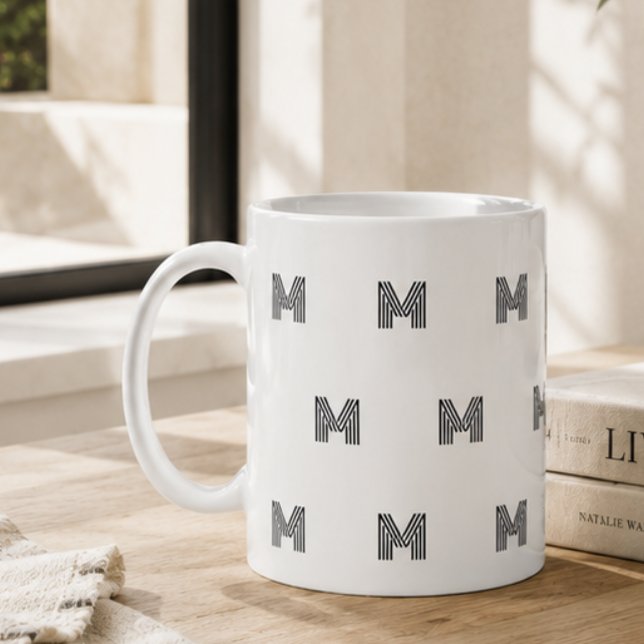 Modern Monogram Initial Enkel Minimalistisk Kaffemugg (Skapare uppladdad)