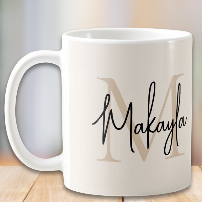 Modern Monogram Initial Kaffemugg (Skapare uppladdad)