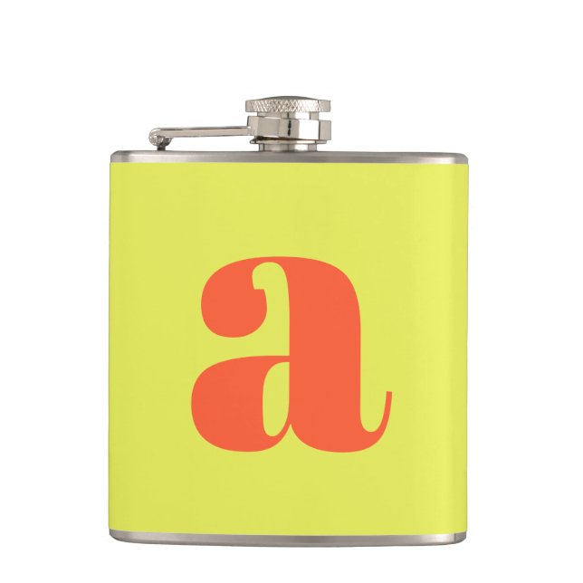 Modern Monogram Initial Letter Chartreuse Wedding Fickplunta (Framsidan)
