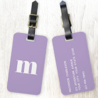 Modern monogram initial Lilac-Lila