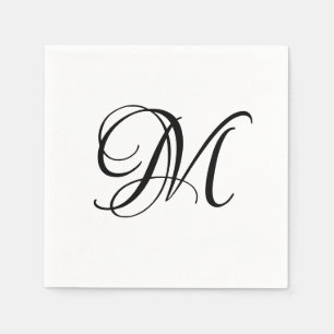 Modern monogram initial pappersservett