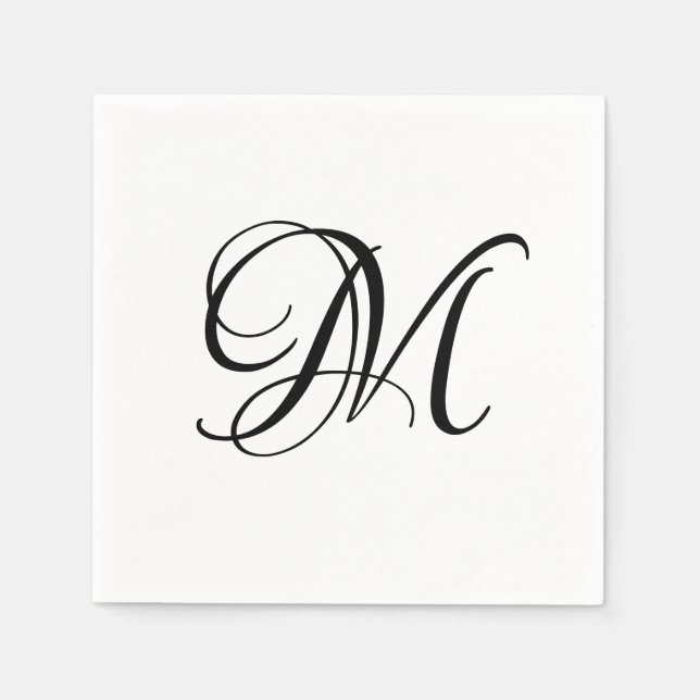 Modern monogram initial pappersservett (Framsidan)