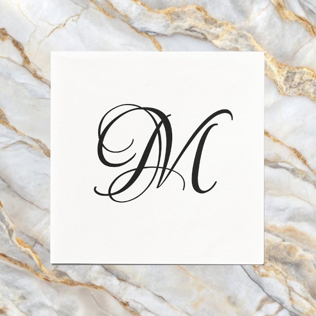 Modern monogram initial pappersservett (Skapare uppladdad)