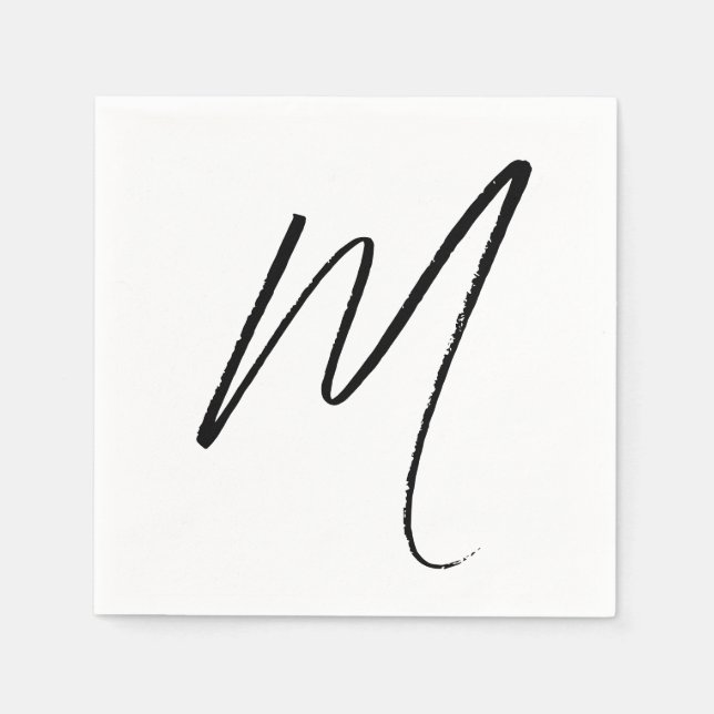 Modern monogram initial pappersservett (Framsidan)